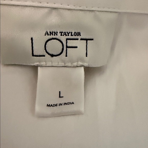 LOFT White Ruffled Blouse - Picture 2 of 3